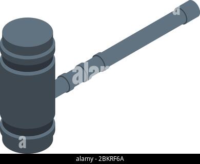 Judge hammer icon, isometric style Stock Vector