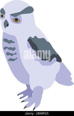 Smart owl icon, isometric style Stock Vector