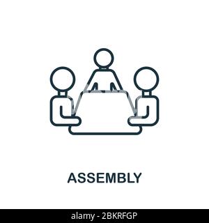 Assembly icon from production management collection. Simple line Assembly icon for templates, web design and infographics Stock Vector