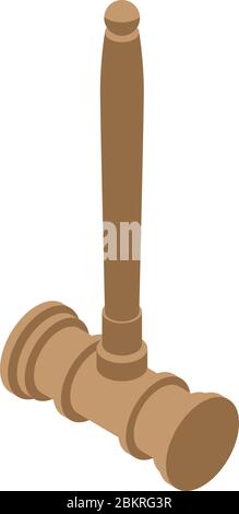 Judge gavel icon, isometric style Stock Vector