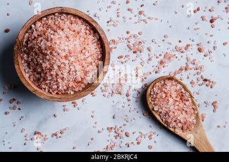 Pink himalayan salt Stock Photo