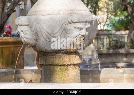 France, Var, Le Revest les eaux, the village, fountain Stock Photo