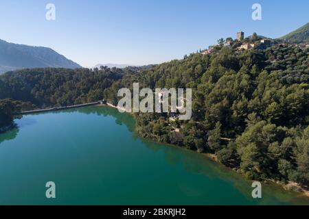 France, Var, Le Revest les eaux, water reservoir of the city of Toulon Stock Photo