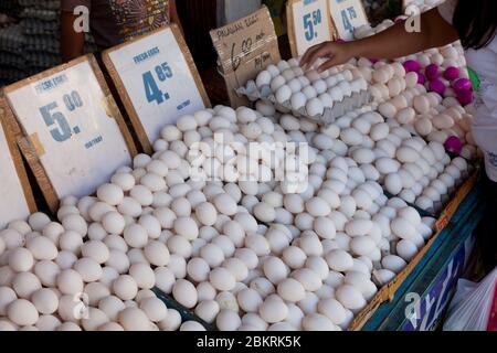 Philippines, Palawan, El Nido, Bacuit Archipelago, market, egg Stock Photo