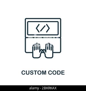 Custom Code icon from production management collection. Simple line Custom Code icon for templates, web design and infographics Stock Vector