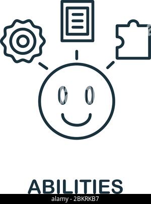 Abilities icon from reputation management collection. Simple line element Abilities symbol for templates, web design and infographics Stock Vector
