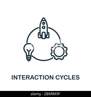 Interaction Cycles icon from production management collection. Simple line Interaction Cycles icon for templates, web design and infographics Stock Vector