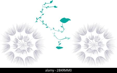 Bicycle with wheels made of dandelion flowers. World Bicycle Day. Sport. Healthy lifestyle. For design of postcards, clothing prints, covers Stock Vector