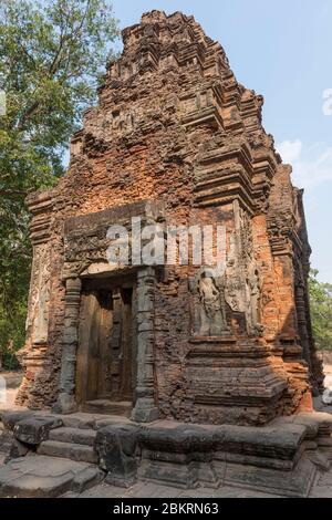 Cambodia, Siem Reap district, Prasat Bakong, Preah K? temple Stock Photo