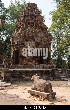 Cambodia, Siem Reap district, Prasat Bakong, Preah K? temple Stock Photo