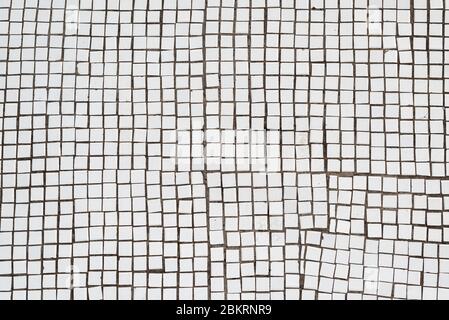 White mosaic tiles. Abstract background and texture. Stock Photo