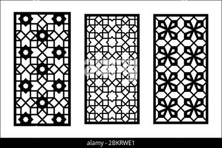 Lazer islamic pattern. Set of decorative vector panels for lazer ...