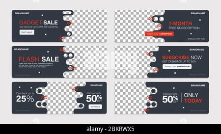 Sale template collection for promotion sale. Editable banner for social media post, website and internet ads. Stock Vector