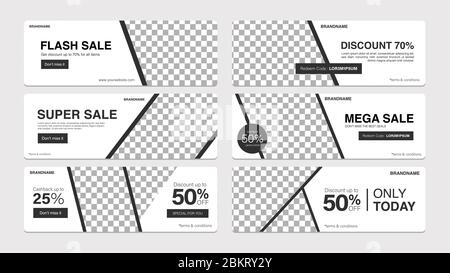 Sale template collection for promotion sale. Editable banner for social media post, website and internet ads. Stock Vector