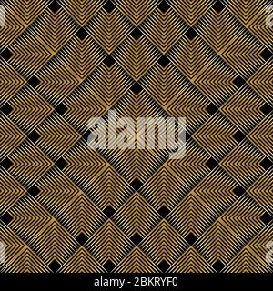Abstract gold art deco squares background Stock Vector