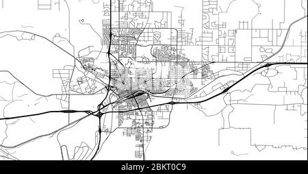 Urban vector city map of Cheyenne, USA. Wyoming state capital Stock Vector