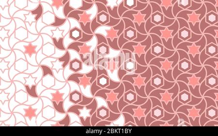 Islamic geometric and lace texture. Arabesque coral vector seamless pattern Stock Vector