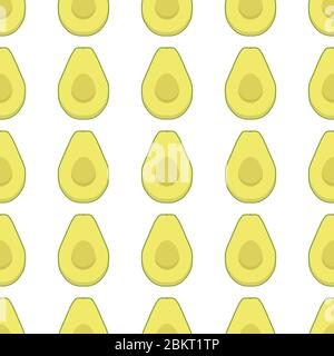 Illustration on theme big colored seamless avocado, bright fruit pattern for seal. Fruit pattern consisting of beautiful seamless repeat avocado. Simp Stock Vector