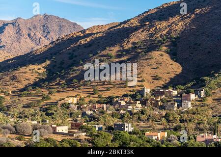 Morocco, Souss-Massa region, surroundings of Tafraoute, Ammeln Valley Stock Photo
