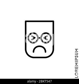 Sad Cry Stressful Emoticon Icon Vector Illustration. Outline Style. Angry icon vector, emotion symbol. Modern symbol for web and mobile apps web Stock Vector