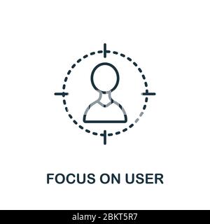 Focus On Yser icon from production management collection. Simple line Focus On Yser icon for templates, web design and infographics Stock Vector