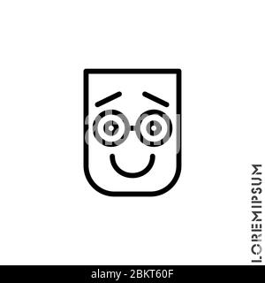 Laughing,emotion icon.Fun,face vector. Humor, smile, smiley, positive symbol for web and mobile apps. Smiling Raised eyebrows icon. Simple line, outli Stock Vector