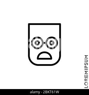 Frowning with open mouth emoji outline vector icon. Thin line black frowning with open mouth emoji icon, vector simple element illustration from edita Stock Vector