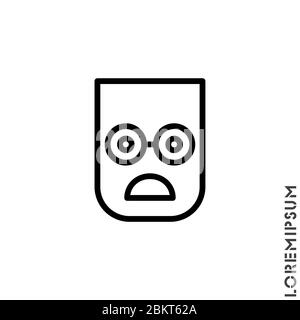 Frowning with open mouth emoji outline vector icon. Thin line black frowning with open mouth emoji icon, vector simple element illustration from edita Stock Vector