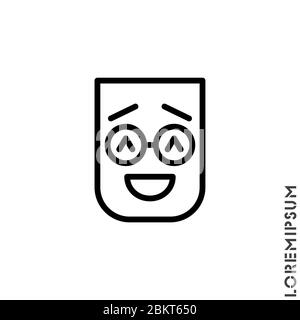 Smile vector icon, happy symbol. Linear style sign for mobile concept and web design. Emoji symbol illustration. Pixel vector graphics - Vector. Laugh Stock Vector