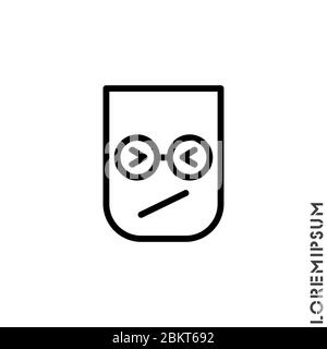 Angry and Holding Temper Emoticon Icon Vector Illustration. Outline Style. Confounded Emoji (Emoticon) Icon / Vector - In Line / Stroke Design Stock Vector