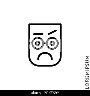 Thinking emoji icon. Outline Thinking emoji vector icon for web design