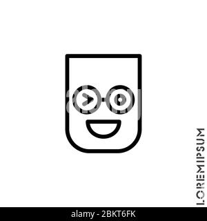 Winking line smiley. Thin line smile emoticons isolated on a white background. Vector illustration. Wink icon vector, emotion symbol. Modern flat symb Stock Vector