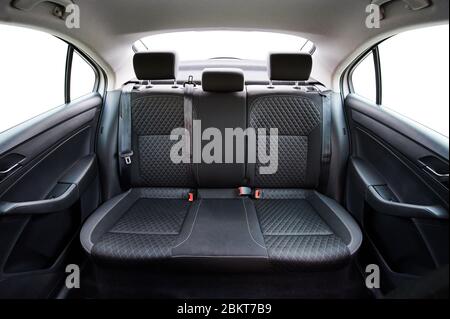 Clean rear back car seats with isolated windows Stock Photo
