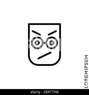 Angry icon vector. Furious Face Emoticon Icon Vector Illustration. Outline Style. Stock Vector