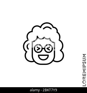 Emoticon vector girl, woman icon on white background. vector emoticon icon symbol sign from modern user interface collection for mobile concept and we Stock Vector