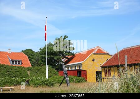 Historic & traditional buildings, in typical colours in Skagen, Denmark. Stock Photo