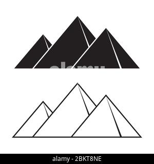 Giza pyramids outline silhouettes set Stock Vector