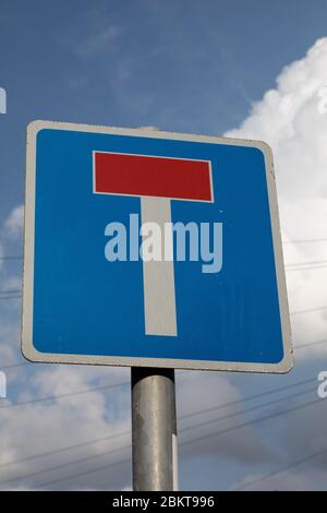 Street sign indicating road with dead end Birkenhead Wirral August 2019 Stock Photo