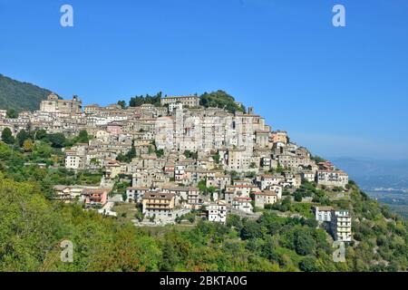 Panoramic view of Patrica, a medieval village in the province of ...