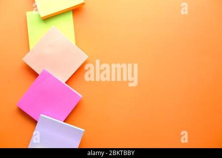 colorful sticky note on color background with copy space Stock Photo