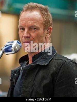 NEW YORK, NY, USA - MAY 14, 2010: Sting Performs on NBC's 'Today' Show Concert Series at Rockefeller Plaza. Stock Photo