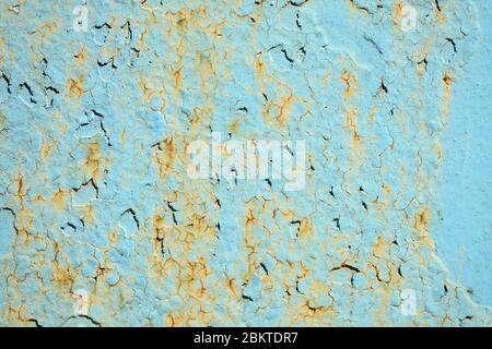 Metal blue grunge old rusty scratched surface texture Stock Photo