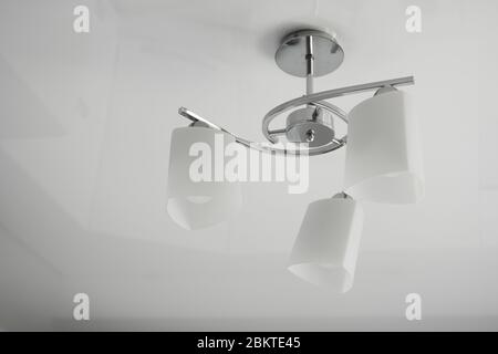 Interior light on a kitchen with a three source of the light. Stock Photo