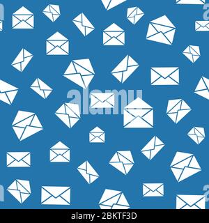 Seamless mail pattern with envelopes Stock Vector