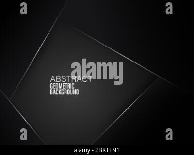 Black abstract geometric modern background. Vector design eps10 Stock Vector