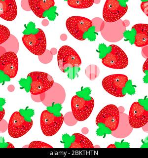 Seamless bright berry pattern. Strawberry pattern. Textile and fabric design Stock Vector