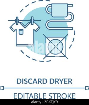 Discard dryer turquoise concept icon Stock Vector