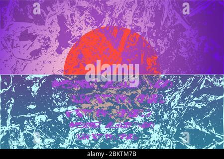 Sunset on the sea made in an abstract style. Stock Vector