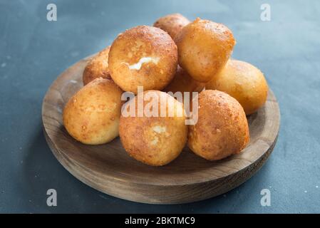 Traditional Colombian buñuelo - Deep Fried Cheese Bread Stock Photo