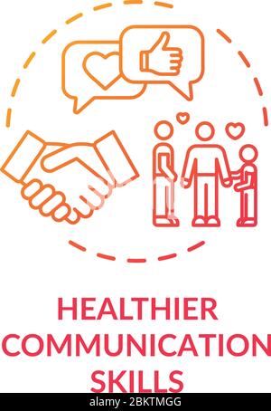 Healthier communication skills concept icon Stock Vector